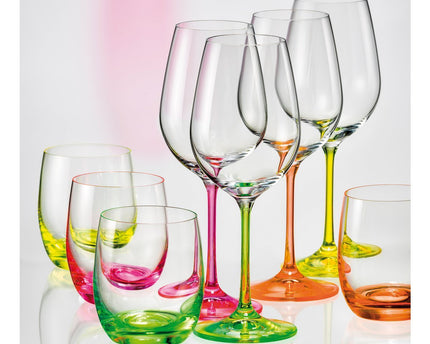350 ml neon wijnglazen - veel van 4
