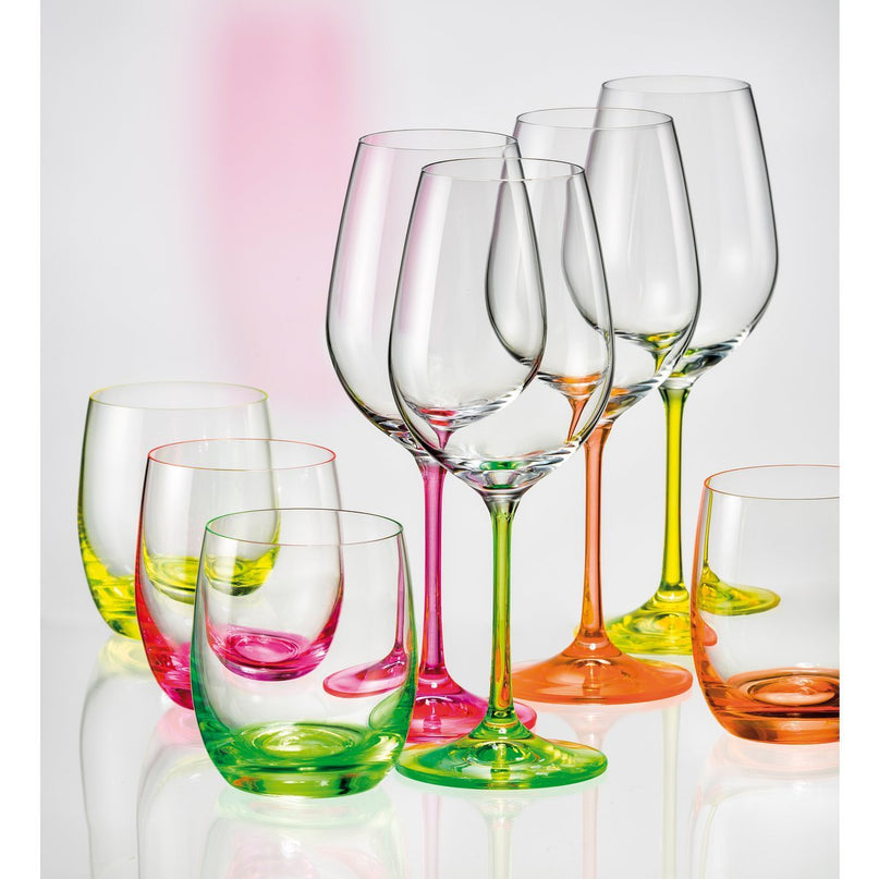 350 ml neon wijnglazen - veel van 4
