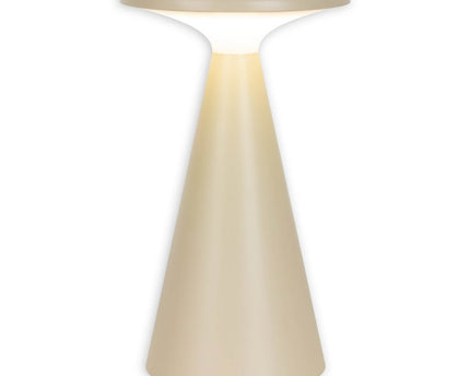 Zonne -batterijtafellamp "Palu" voor buiten en binnen, gemaakt van plastic in beige, 20 cm hoog