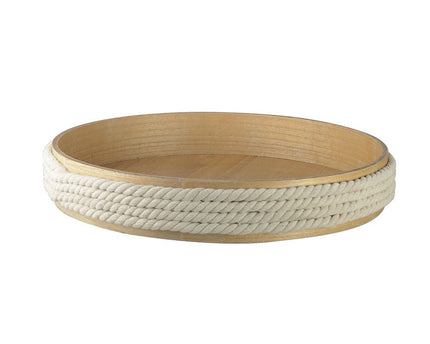 Ronde houten lade met 45 cm touw