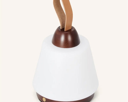 Liv donkerbruine oplaadbare lamp – leren band, dimbaar, 3 lichtmodi, draadloos