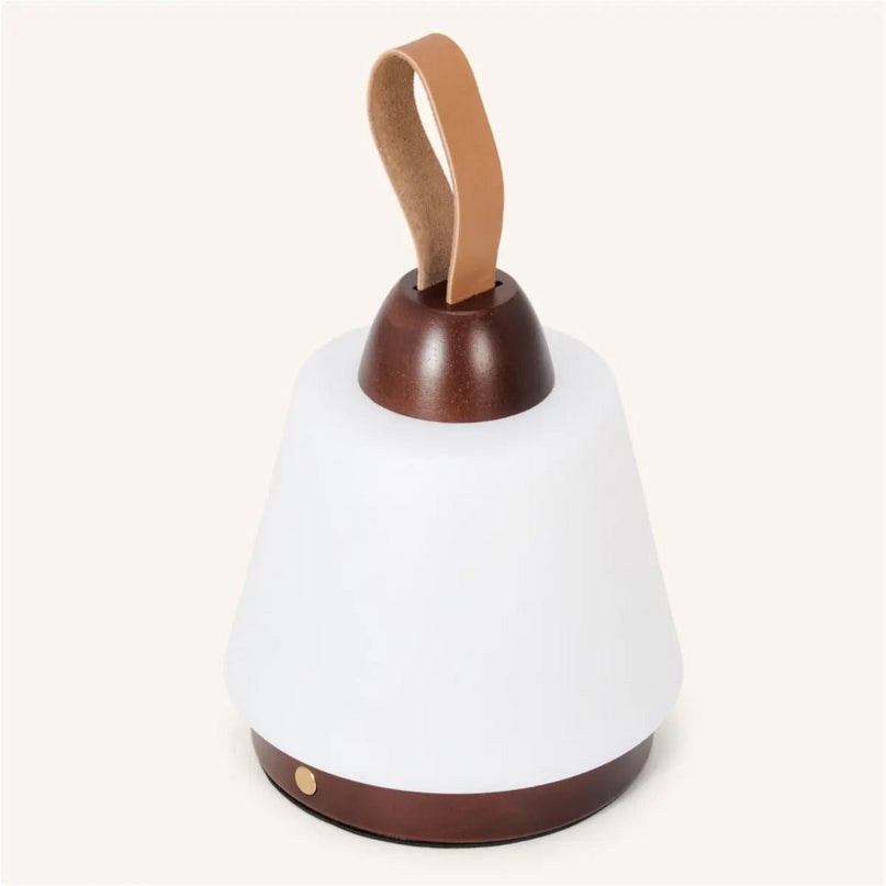 Liv donkerbruine oplaadbare lamp – leren band, dimbaar, 3 lichtmodi, draadloos