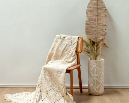 Katoenen deken | Sprei | Bedovertrek | Bankdeken 140x200 cm LINGGAH Handgeweven van katoen