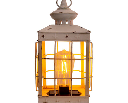 LED Decoratie Solar Light Lantern 31,5 cm hoog, antiek wit, gemaakt van metaal en plastic, LED geïntegreerd, voor buiten