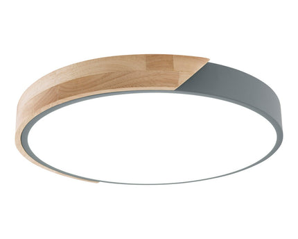 LED -plafondlamp "Borneo", Ø 31 cm gemaakt van metaal en plastic in grijs, geïntegreerde LED's, verlichting voor woonkamers, gang en kantoor