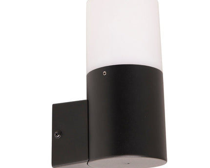 Buiten wandlamp "Torcia" 16,5 cm hoog, gemaakt van metaal en plastic in zwart, E27
