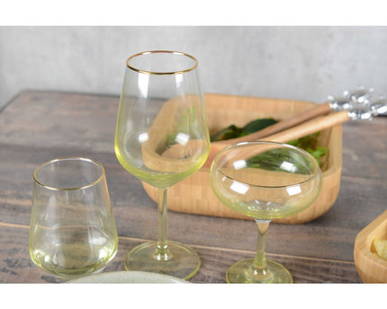 Groene en geel ijs/champagne -bekers - veel van 4