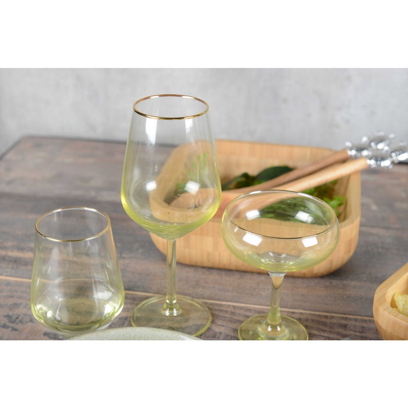 Groene en geel ijs/champagne -bekers - veel van 4