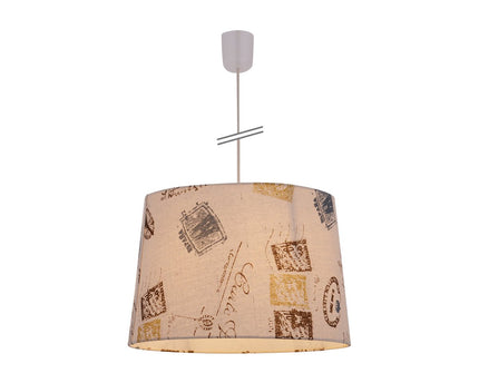 Textiel hanglamp "print", jong wonen, hangende lamp, textiel in bruin, E27 Socket, voor eetkamer, woonkamer, gang of kantoor, Ø40 cm