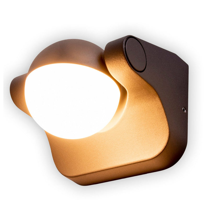 LED -wandlamp "Pallas", gemaakt van metaal en plastic in antraciet, met geïntegreerde LED