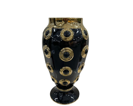 Gouden grote vaas met 4 cirkels H46cm (CV11619-17zwart zwart)