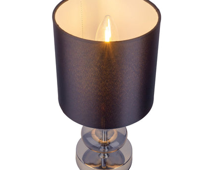Stof, tafellamp "mali", tafellampje, textiel in zwart, met e14 -aansluiting, voor eetkamer, woonkamer, gang of kantoor, tafellamp voor woonkamer of eetkamer, bedlamp 28,5 cm hoog