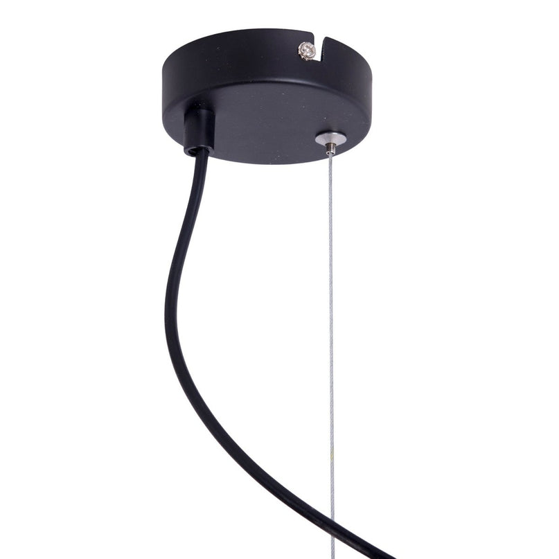 4-pending lamp "Triton" gemaakt van zwart metaal in zwart, met E27-aansluiting, verlichting voor woonkamer, eetkamer of kantoor.