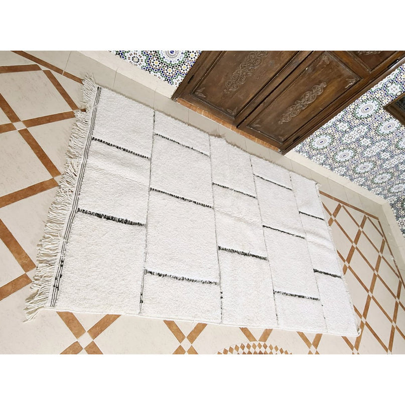 Berber vloerkleed Beni Ouarain zuivere wol 153 x 263 cm