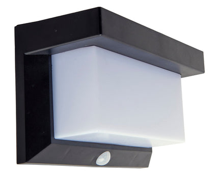 LED Solar Buitenwandlamp met bewegingsdetector, voor buiten, wandlamp - Plastic in zwart, met geïntegreerde LED