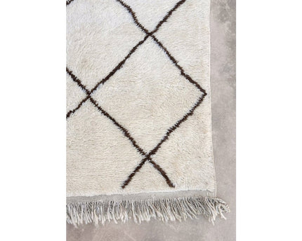 Eigentijds Berber handgemaakt wollen vloerkleed 151 x 253 cm