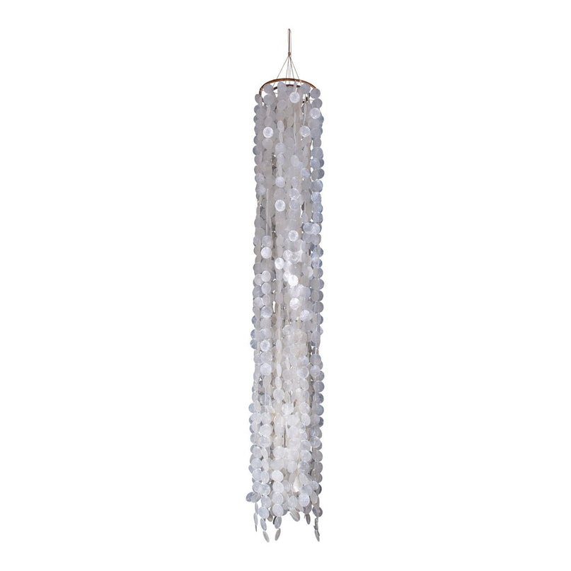 Hanger lamp "capiz" totale hoogte 235 cm, gemaakt van mosselplaten, met E27 -aansluiting, verlichting voor woonkamer, eetkamer of wintertuin