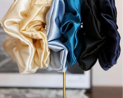 Luxe 100% zijden haarscrunchie - 6 cm breed