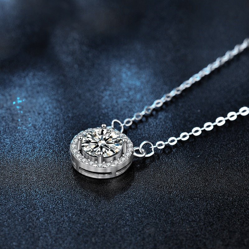 Sprankelende Moissanite Halo ketting