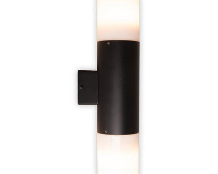 Buiten wandlamp "Torcia" 32 cm hoog gemaakt van metaal en plastic in zwart, E27