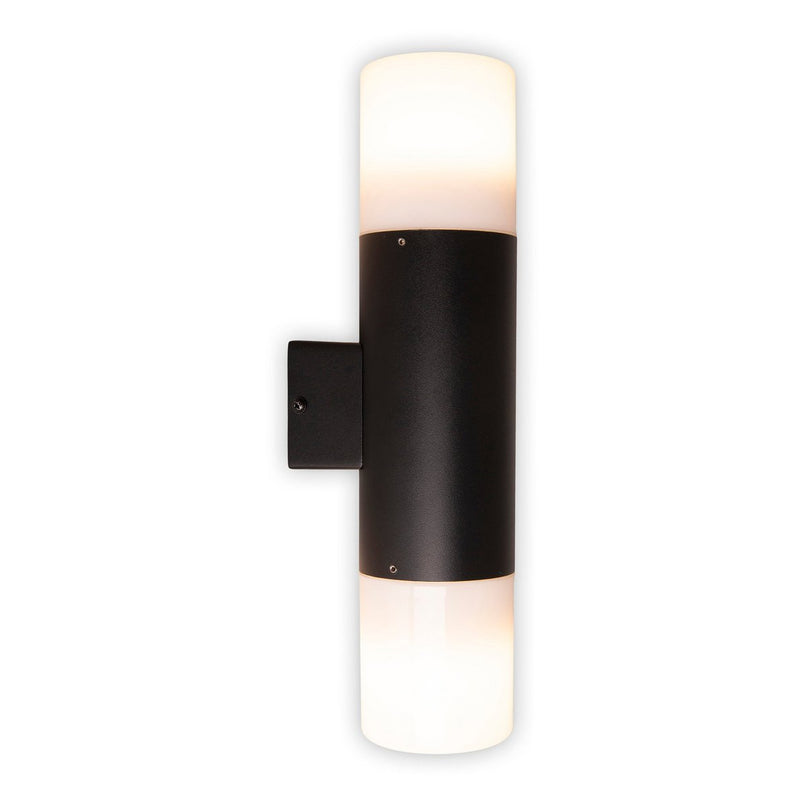 Buiten wandlamp "Torcia" 32 cm hoog gemaakt van metaal en plastic in zwart, E27