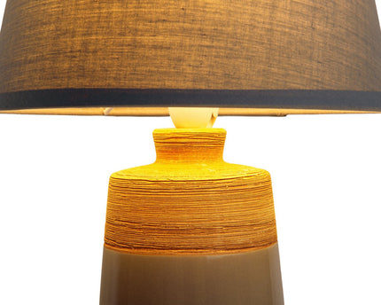Keramische tafellamp "Talia", tafellamp gemaakt van keramiek, beige/grijs, met E14 -aansluiting, voor eetkamer, woonkamer, gang of kantoor, 31 cm hoog