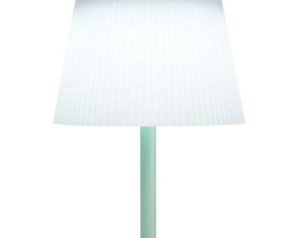 Zonne -batterijlamp "EMMI" 38 cm hoog, paraplu Ø 13 cm, metaal in mint en wit plastic, voor de buitenruimte, dimable CCT.
