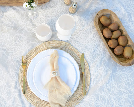Platte plaat in wit melamine touw 28x28x2.5 cm