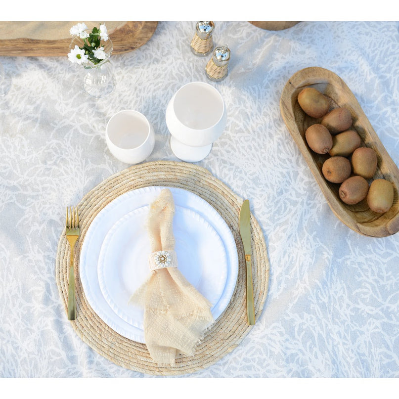 Platte plaat in wit melamine touw 28x28x2.5 cm