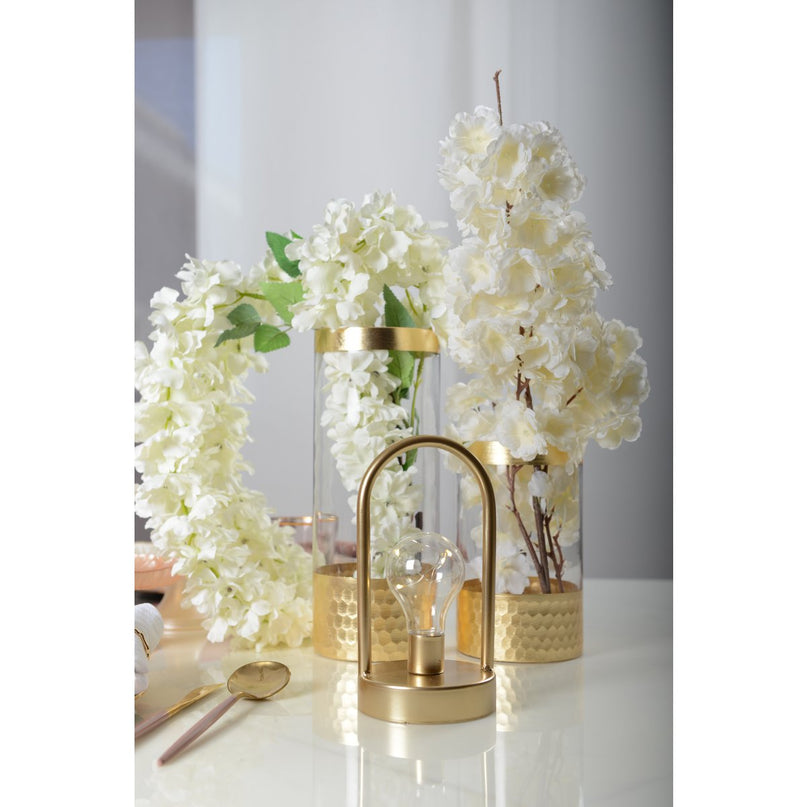 LED -lamp in gouden metaal