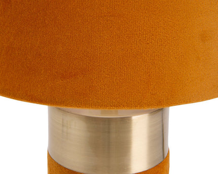 Tafellamp "bordo" 32 cm hoog gemaakt van metaal en velours in goud en bruin, met E14 -versie, lamp voor eetkamer, woonkamer, gang of kantoor