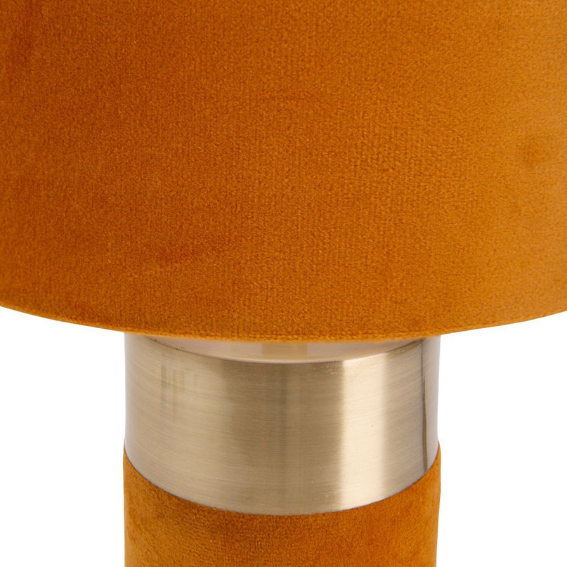 Tafellamp "bordo" 32 cm hoog gemaakt van metaal en velours in goud en bruin, met E14 -versie, lamp voor eetkamer, woonkamer, gang of kantoor