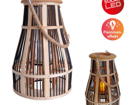 Decollicht "Korbinian" inclusief Solar Led Candle for Garden and Balcony, van Rattan in Nature, Solar Lamp Hoogte 35 cm