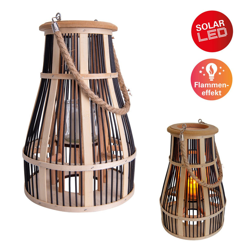 Decollicht "Korbinian" inclusief Solar Led Candle for Garden and Balcony, van Rattan in Nature, Solar Lamp Hoogte 35 cm
