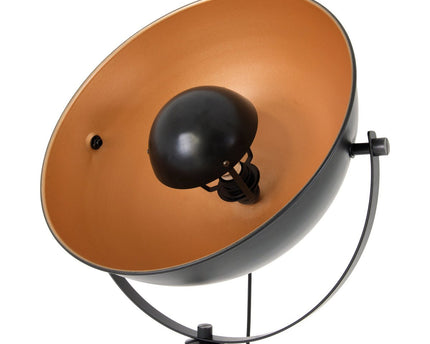 Staande lamp driekbende "Bernice", vloerlamp gemaakt van zwart en goud met E27-aansluiting, verlichting voor woonkamer, eetkamer of kantoor