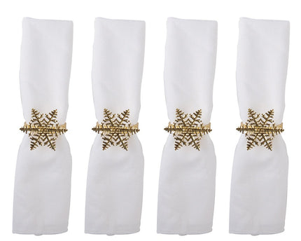 Set van 4 rondes van gouden vlokken handdoeken
