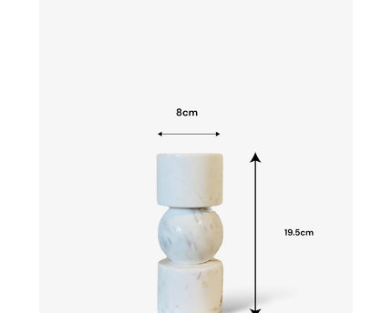 KANDELAAR | MARBLE | WHITE S H19.5cm*W8cm D 8cm