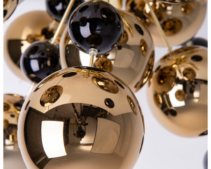 Plafondlamp "explosie" goud gemaakt van metaal en glas, G9 -versies, plafondlamp voor eetkamer, woonkamer, gang of kantoor, Ø57 cm