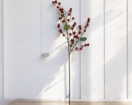 Rode Vrucht | Zijden kunstbloem | Lengte 83cm  1pcs