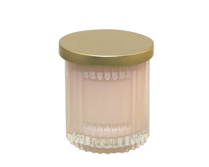 Roze kaars met gouden hoes kokosparfum