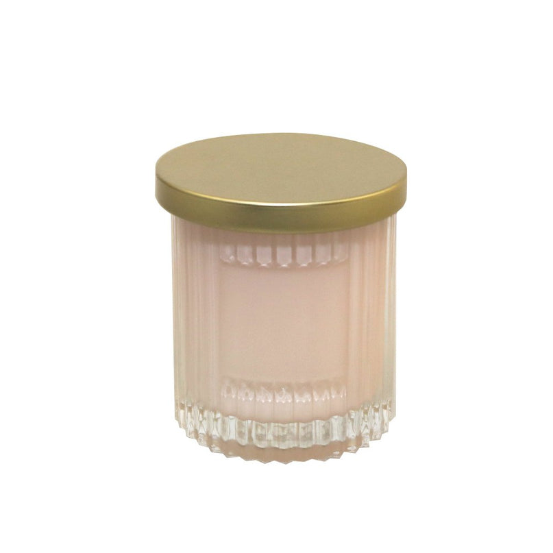 Roze kaars met gouden hoes kokosparfum