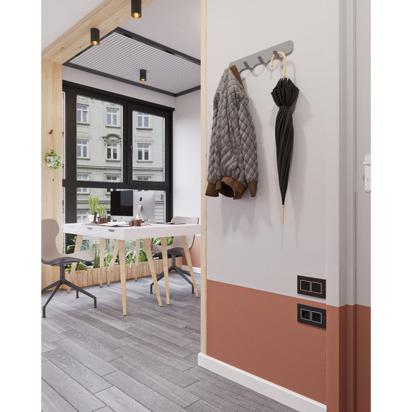 Gorillz Rounded Four Industriële Wandkapstok 4 Kapstok haken - Grijs