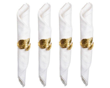 Ronde van servetten gouden bladeren - veel van 4