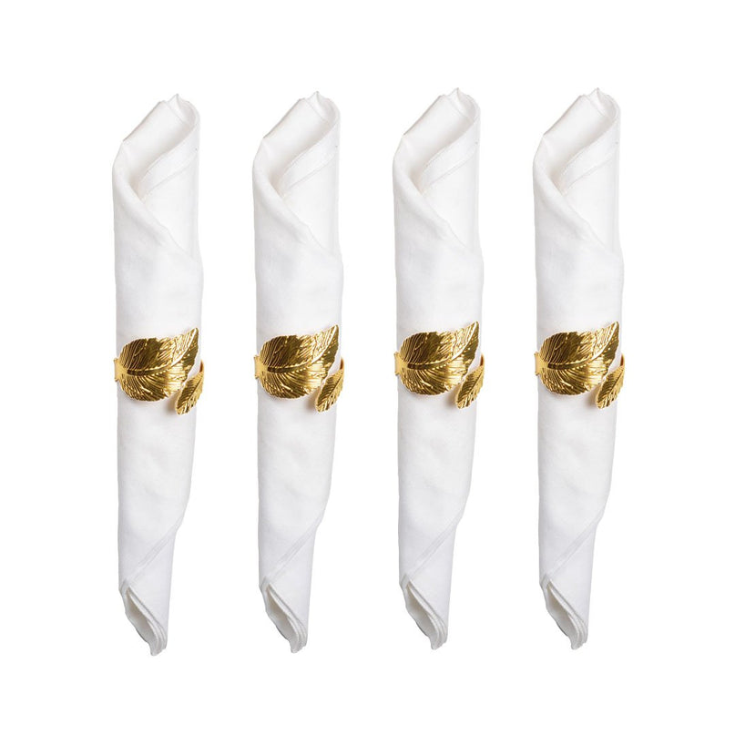 Ronde van servetten gouden bladeren - veel van 4