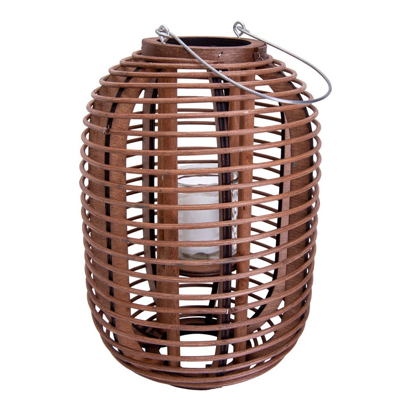 Decollicht "Korbinian" inclusief Solar Led Candle voor tuin en terras, zonnelamp gemaakt van bruin rotan, hoogte 32 cm