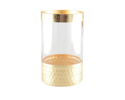 Transparante en gouden vaas H20cm