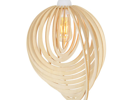 Hanger lamp "Armella" Ø 40 cm, 1x E27 (niet inbegrepen) gemaakt van hout en plastic, voor eetkamers, woonkamer, kantoor, kinderkamer