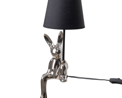 Tafellamp "helge" Ø 18 cm, hoogte ca. 45 cm, gemaakt van keramiek in zwart en zilveren, zwarte tekstbladen