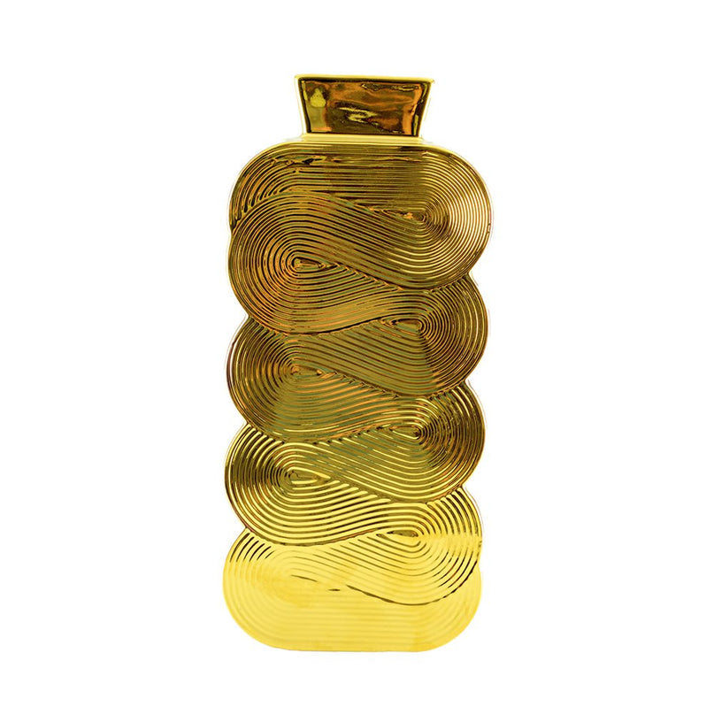Briljante gouden vaas groot model 14x8x30cm