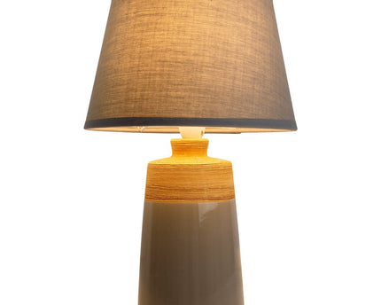 Keramische tafellamp "Talia", tafellamp gemaakt van keramiek, beige/grijs, met E14 -aansluiting, voor eetkamer, woonkamer, gang of kantoor, 31 cm hoog